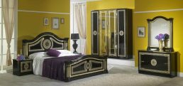 new serena black-gold bedroom set